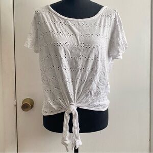 Sanctuary Small White Tie Up Top